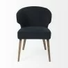 Niles 23.5L x 24.0W x 32.0H Navy Fabric Seat W/ Medium Brown Wooden Legs Wingback Dining Chair Front - Niles 23.5L x 24.0W x 32.0H Navy Fabric Seat W/ Medium Brown Wooden Legs Wingback Dining Chair Front