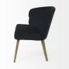 Niles 23.5L x 24.0W x 32.0H Navy Fabric Seat W/ Medium Brown Wooden Legs Wingback Dining Chair Side - Niles 23.5L x 24.0W x 32.0H Navy Fabric Seat W/ Medium Brown Wooden Legs Wingback Dining Chair Side