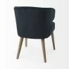 Niles 23.5L x 24.0W x 32.0H Navy Fabric Seat W/ Medium Brown Wooden Legs Wingback Dining Chair - Niles 23.5L x 24.0W x 32.0H Navy Fabric Seat W/ Medium Brown Wooden Legs Wingback Dining Chair