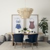 Niles 23.5L x 24.0W x 32.0H Navy Fabric Seat W/ Medium Brown Wooden Legs Wingback Dining Chair