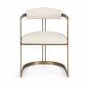 Mercana Hollyfield II Cream Fabric Seat W/ Gold Iron Frame Dining Chair Front