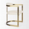 Mercana Hollyfield II Cream Fabric Seat W/ Gold Iron Frame Dining Chair Side