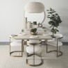 Mercana Hollyfield II Cream Fabric Seat W/ Gold Iron Frame Dining Chair Set