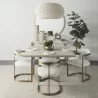 Mercana Hollyfield II Cream Fabric Seat W/ Gold Iron Frame Dining Chair Set - Mercana Hollyfield II Cream Fabric Seat W/ Gold Iron Frame Dining Chair Set