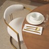 Mercana Hollyfield II Cream Fabric Seat W/ Gold Iron Frame Dining Chair Top