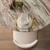 Mercana Hollyfield II Cream Fabric Seat W/ Gold Iron Frame Dining Chair 4