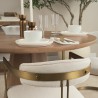 Mercana Hollyfield II Cream Fabric Seat W/ Gold Iron Frame Dining Chair 5