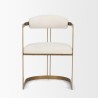 Mercana Hollyfield II Cream Fabric Seat W/ Gold Iron Frame Dining Chair Front