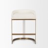 Mercana Hollyfield II Cream Fabric Seat W/ Gold Metal Base Counter Stool Front
