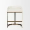 Mercana Hollyfield II Cream Fabric Seat W/ Gold Metal Base Counter Stool Front - Mercana Hollyfield II Cream Fabric Seat W/ Gold Metal Base Counter Stool Front