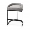Mercana Hollyfield II Gray Fabric Seat W/ Gray Metal Base Counter Stool 