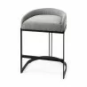 Mercana Hollyfield II Gray Fabric Seat W/ Gray Metal Base Counter Stool  - Mercana Hollyfield II Gray Fabric Seat W/ Gray Metal Base Counter Stool 