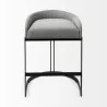 Mercana Hollyfield II Gray Fabric Seat W/ Gray Metal Base Counter Stool Front - Mercana Hollyfield II Gray Fabric Seat W/ Gray Metal Base Counter Stool Front