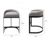 Mercana Hollyfield II Gray Fabric Seat W/ Gray Metal Base Counter Stool 