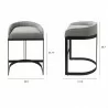 Mercana Hollyfield II Gray Fabric Seat W/ Gray Metal Base Counter Stool  - Mercana Hollyfield II Gray Fabric Seat W/ Gray Metal Base Counter Stool 