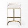 Mercana Hollyfield II Cream  Fabric Seat W/ Gold Metal Base Bar Stool Front