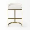 Mercana Hollyfield II Cream  Fabric Seat W/ Gold Metal Base Bar Stool Front - Mercana Hollyfield II Cream  Fabric Seat W/ Gold Metal Base Bar Stool Front