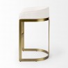 Mercana Hollyfield II Cream  Fabric Seat W/ Gold Metal Base Bar Stool Side
