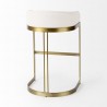 Mercana Hollyfield II Cream  Fabric Seat W/ Gold Metal Base Bar Stool Back