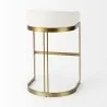Mercana Hollyfield II Cream  Fabric Seat W/ Gold Metal Base Bar Stool Back - Mercana Hollyfield II Cream  Fabric Seat W/ Gold Metal Base Bar Stool Back