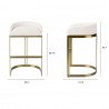Mercana Hollyfield II Cream  Fabric Seat W/ Gold Metal Base Bar Stool