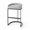 Mercana Hollyfield II Gray Fabric Seat W/ Gray Metal Base Bar Stool2 - Mercana Hollyfield II Gray Fabric Seat W/ Gray Metal Base Bar Stool2