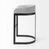 Mercana Hollyfield II Gray Fabric Seat W/ Gray Metal Base Bar Stool Side
