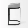 Mercana Hollyfield II Gray Fabric Seat W/ Gray Metal Base Bar Stool Side - Mercana Hollyfield II Gray Fabric Seat W/ Gray Metal Base Bar Stool Side
