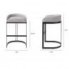 Mercana Hollyfield II Gray Fabric Seat W/ Gray Metal Base Bar Stool