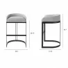Mercana Hollyfield II Gray Fabric Seat W/ Gray Metal Base Bar Stool - Mercana Hollyfield II Gray Fabric Seat W/ Gray Metal Base Bar Stool