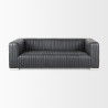 Mercana Ricciardo Black Leather Wrapped Three Seater Sofa Front