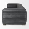 Mercana Ricciardo Black Leather Wrapped Three Seater Sofa Side