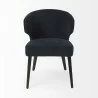 Niles 23.5L x 24.0W x 32.0H Navy Fabric Seat W/ Dark Brown Wooden Legs Wingback Dining Chair Front - Niles 23.5L x 24.0W x 32.0H Navy Fabric Seat W/ Dark Brown Wooden Legs Wingback Dining Chair Front