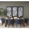 Niles 23.5L x 24.0W x 32.0H Navy Fabric Seat W/ Dark Brown Wooden Legs Wingback Dining Chair
