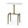Mercana Preston 17.3L x 11.3W x 22.8H White Marble Top With Gold Metal Accent Table