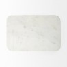 Mercana Preston 17.3L x 11.3W x 22.8H White Marble Top With Gold Metal Accent Table Top