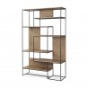 Mercana Morris 47.0L x 15.0W x 75.0H Light Brown Wood With Black Metal Frame 6-Tier Shelving Unit 1