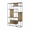 Mercana Morris 47.0L x 15.0W x 75.0H Light Brown Wood With Black Metal Frame 6-Tier Shelving Unit 1 - Mercana Morris 47.0L x 15.0W x 75.0H Light Brown Wood With Black Metal Frame 6-Tier Shelving Unit 1