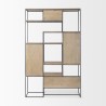 Mercana Morris 47.0L x 15.0W x 75.0H Light Brown Wood With Black Metal Frame 6-Tier Shelving Unit Back