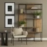 Mercana Morris 47.0L x 15.0W x 75.0H Light Brown Wood With Black Metal Frame 6-Tier Shelving Unit 4 - Mercana Morris 47.0L x 15.0W x 75.0H Light Brown Wood With Black Metal Frame 6-Tier Shelving Unit 4
