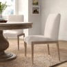 Mercana Palisades Cream Upholstery With Solid Wood Armless Dining Chair Room View