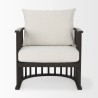 Mercana Kopari 30.1L x 30.5W x 37.2H White Boucle Fabric With Dark Brown Wood Accent Chair Front