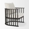 Mercana Kopari 30.1L x 30.5W x 37.2H White Boucle Fabric With Dark Brown Wood Accent Chair