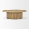 Mercana Terra 48L x 28W x 15H Light Brown Wood Oval Fluted Coffee Table