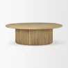 Mercana Terra 48L x 28W x 15H Light Brown Wood Oval Fluted Coffee Table - Mercana Terra 48L x 28W x 15H Light Brown Wood Oval Fluted Coffee Table