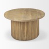 Mercana Terra 48L x 28W x 15H Light Brown Wood Oval Fluted Coffee Table