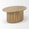 Mercana Terra 48L x 28W x 15H Light Brown Wood Oval Fluted Coffee Table
