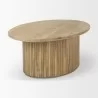 Mercana Terra 48L x 28W x 15H Light Brown Wood Oval Fluted Coffee Table - Mercana Terra 48L x 28W x 15H Light Brown Wood Oval Fluted Coffee Table