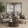 Mercana Terra 18L x 18W x 22H Dark Brown Wood Fluted Round Side Table
