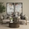Mercana Terra 18L x 18W x 22H Dark Brown Wood Fluted Round Side Table - Mercana Terra 18L x 18W x 22H Dark Brown Wood Fluted Round Side Table